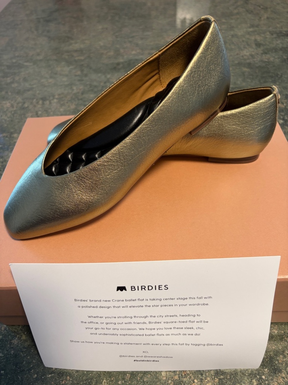 NWT Birdies Metallic Crane ballet Flats!⭐️ - Picture 2 of 8